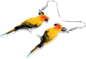 img 2 attached to Stunning Acrylic Red Parrot Earrings - Australian Bird Dangle Jewelry for Women and Girls - Perfect Gift!