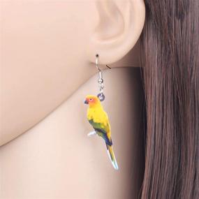 img 3 attached to Stunning Acrylic Red Parrot Earrings - Australian Bird Dangle Jewelry for Women and Girls - Perfect Gift!