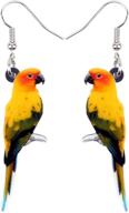 stunning acrylic red parrot earrings - australian bird dangle jewelry for women and girls - perfect gift! logo