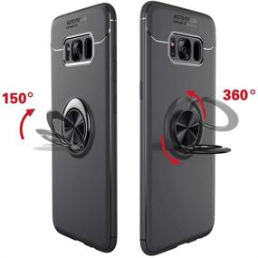 img 1 attached to 📱 Asuwish Samsung Galaxy S8 Plus Case with Tempered Glass Screen Protector – Cell Phone Cover with Ring Holder Stand and Kickstand for Galaxy S8+ SM-G955U Edge (Black)