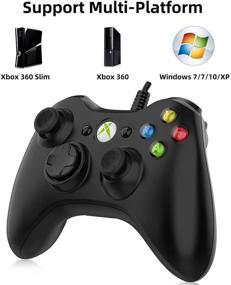 img 3 attached to 🎮 Optimized Wired Xbox 360 Controller for PC Windows 7/8/8.1/10 & Xbox360 Slim, USB Gamepad with Dual Vibration - Game Controller for Xbox 360 by Microsoft