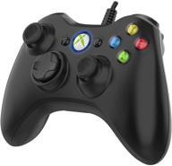 🎮 optimized wired xbox 360 controller for pc windows 7/8/8.1/10 & xbox360 slim, usb gamepad with dual vibration - game controller for xbox 360 by microsoft logo