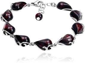 img 3 attached to 🍒 Stunning Cherry Amber Sterling Silver Bracelet - Perfect for Every Occasion!