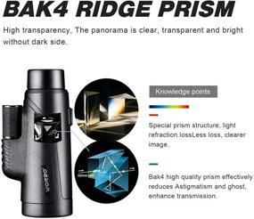 img 2 attached to 🔭 ExploTheWorld 10X42 Professional BAK4-Prism Waterproof Monocular Telescope for Hunting and Bird Watching, Ideal for Wildlife Observation! Suitable for Smartphone Photography, Outdoor Sports Games, and Children