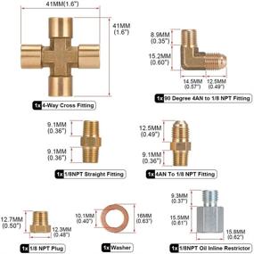 img 1 attached to 🔧 PTNHZ Комплект линий подачи масла турбины + обратной линии + линии слива 1/8 NPT 4AN - Подходит для T3 T4 T3/T4 T04E T70 T66 T67 GT35 GT45