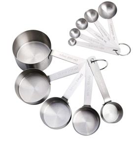 img 4 attached to 🥄 Babish Stainless Steel Measuring Cups and Spoons Set - 10-Piece Collection