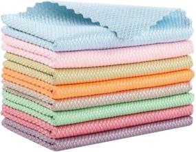 img 4 attached to 🧼 YOHOTA 10Pcs Nanoscale Cleaning Cloth: Reusable Microfiber for Streak-Free Windows, Mirrors, Car Windshields - Chemical-Free and Lint-Free (Three Colors, Size: 10x10 in)