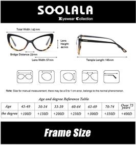 img 3 attached to 😺 SOOLALA Women's Large Cat Eye Reading Glasses: Oversized Fashion Eyeglass Frame