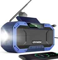 📻 versatile portable emergency radio bluetooth speaker: fm am wb noaa weather radio with 5000mah power bank, ipx5 waterproof hand crank solar radio with led flashlight, sos alarm, compass - ideal for outdoor survival logo