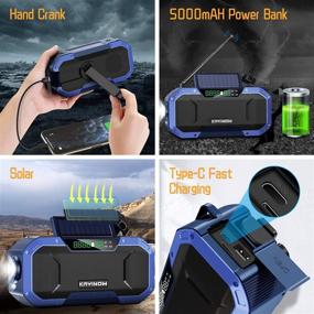 img 1 attached to 📻 Versatile Portable Emergency Radio Bluetooth Speaker: FM AM WB NOAA Weather Radio with 5000mAh Power Bank, IPX5 Waterproof Hand Crank Solar Radio with LED Flashlight, SOS Alarm, Compass - Ideal for Outdoor Survival