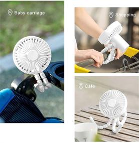 img 2 attached to Green USB Battery Operated Fan - Portable Clip On Fan for Stroller, Window, Car Seat, Room, Office, Camping, Tent - 1800mAh Rechargeable Battery Power Supply