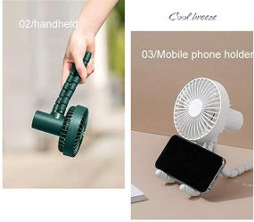 img 3 attached to Green USB Battery Operated Fan - Portable Clip On Fan for Stroller, Window, Car Seat, Room, Office, Camping, Tent - 1800mAh Rechargeable Battery Power Supply