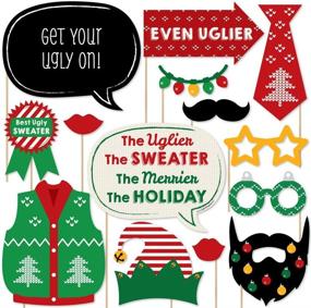 img 4 attached to 🎅 Christmas Party and Holiday Ugly Sweater Photo Booth Props Kit - 20 Count by Big Dot of Happiness