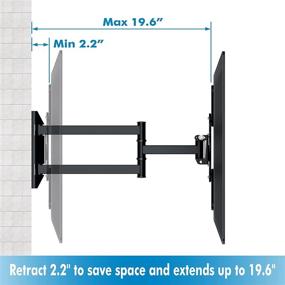 img 2 attached to 📺 DDF iohEF Full Motion TV Monitor Wall Mount Bracket - Swivel, Tilt, Extension & Rotation - Fits 26-55 Inch LED & LCD TVs - VESA 400x400mm - 60 lbs Capacity (Black)