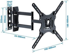 img 3 attached to 📺 DDF iohEF Full Motion TV Monitor Wall Mount Bracket - Swivel, Tilt, Extension & Rotation - Fits 26-55 Inch LED & LCD TVs - VESA 400x400mm - 60 lbs Capacity (Black)