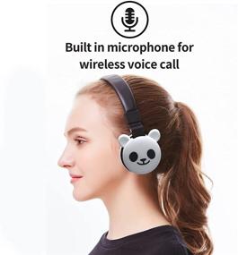 img 2 attached to 🐼 Wireless FM Headset Music Stereo Headphones for Kids - Cartoon Panda Design, Over Ear Headphones Ideal for Study