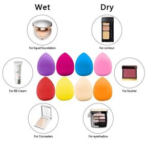 img 1 attached to 8-Piece Makeup Sponge Blender Kit for Beauty, Foundation Blending, Latex-Free and Vegan Makeup Sponge Blender Set, Professional Beauty Makeup Tools for Powder, Cream, and Liquid Application