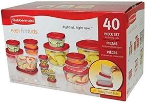 img 2 attached to 📦 Rubbermaid Easy Find Lids Assorted Food Storage Container Set 40 pc.: Ultimate Storage Solution for Organized Kitchens