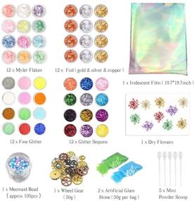 img 3 attached to Complete Resin Jewelry Making Kit with 59 Pieces: Glitter, Sequins, Beads, and More for Nail Art & Craft Decoration