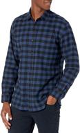 amazon essentials regular fit long sleeve flannel men's clothing logo