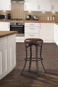 img 1 attached to 💯 Stylish Hillsdale Kelford Swivel Backless Stool: Counter Height, Textured Black Finish - A Must-Have!