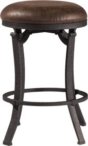 img 4 attached to 💯 Stylish Hillsdale Kelford Swivel Backless Stool: Counter Height, Textured Black Finish - A Must-Have!