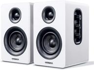 🔊 sanyun sw208 3" active bluetooth bookshelf speakers - premium sound for computer gaming and pc monitor - 60w carbon fiber unit - dynamic 3d surround - aptx codec - built-in 24 bit dac (pair, white) logo