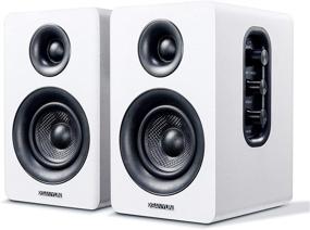 img 4 attached to 🔊 Sanyun SW208 3" Active Bluetooth Bookshelf Speakers - Premium Sound for Computer Gaming and PC Monitor - 60W Carbon Fiber Unit - Dynamic 3D Surround - aptX Codec - Built-in 24 bit DAC (Pair, White)