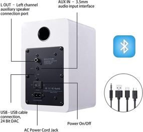 img 1 attached to 🔊 Sanyun SW208 3" Active Bluetooth Bookshelf Speakers - Premium Sound for Computer Gaming and PC Monitor - 60W Carbon Fiber Unit - Dynamic 3D Surround - aptX Codec - Built-in 24 bit DAC (Pair, White)