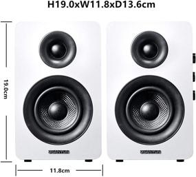 img 3 attached to 🔊 Sanyun SW208 3" Active Bluetooth Bookshelf Speakers - Premium Sound for Computer Gaming and PC Monitor - 60W Carbon Fiber Unit - Dynamic 3D Surround - aptX Codec - Built-in 24 bit DAC (Pair, White)