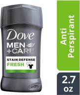🚫 dove men+care stain defense antiperspirant deodorant stick, fresh scent, 2.7 oz: ultimate stain protection for men logo