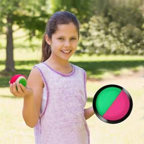 img 1 attached to 🎾 3 Set Toss and Catch Ball Game - Includes 6 Paddles and 3 Balls - Ideal for Sports, Beach, Birthdays, Novelties, Events - Educational & Fun Party Favors, Supplies and Prizes