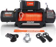 zesuper 9500 lbs capacity electric winch kit - waterproof ip67 electric winch with hawse fairlead, wireless handheld remote, corded control, and synthetic rope for recovery logo