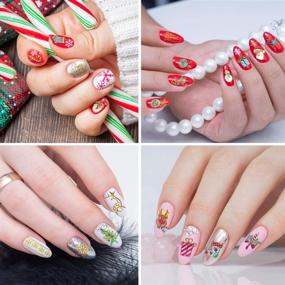 img 2 attached to 🎄 Festive Christmas Nail Stickers: 3D Metal Design Self-adhesive Decals for Snowflakes, Snowmen, Santa, and Xmas Tree Nail Art – DIY Decoration (12 Sheets)