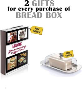 img 3 attached to 🍞 Vintage Stainless Steel Bread Box Container for Kitchen Decor - Retro Cream Metal Bread Bin for Kitchen Counter - Dry Food Storage - Includes Free Butter Dish and Serving eBook - Store Bread Loaf