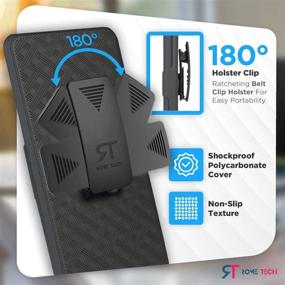 img 2 attached to 📱 Rome Tech Holster Case for Moto Z3 / Z3 Play - Slim Heavy Duty Shell Holster Combo - Rugged Phone Cover with Belt Clip and Kickstand - Compatible with Motorola Z3 - Black