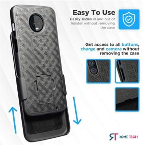 img 1 attached to 📱 Rome Tech Holster Case for Moto Z3 / Z3 Play - Slim Heavy Duty Shell Holster Combo - Rugged Phone Cover with Belt Clip and Kickstand - Compatible with Motorola Z3 - Black