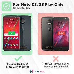 img 3 attached to 📱 Чехол-голстер Rome Tech для Moto Z3 / Z3 Play - тонкий прочный чехол голстер-комбо - устойчивый телефонный чехол с клипсой и подставкой - совместим с Motorola Z3 - черный.