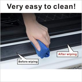 img 1 attached to 🚗 GEERUI 4PCS Reflective Carbon Fiber Sticker Threshold Protection for Honda CRV - Decorative Door Entry Guard, Scratch Pad Film (White-CRV)