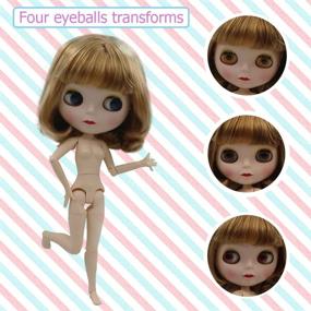 img 3 attached to 🎭 Matte Face BJD Doll with Ball Jointed Body: 1/6 Scale, 4-Color Changing Eyes, Customizable Makeup & Dress DIY. Excludes Clothing. (SNO.10)