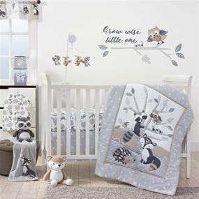 img 1 attached to 🐻 Charming Gray/White Forest Animals Crib Sheet by Bedtime Originals Little Rascals - Find Comfort for Your Baby's Bedtime!