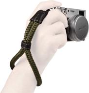📷 megagear mg936 хлопковый ремешок для камеры на запястье - удобная подушка, надежная посадка для всех камер (маленький 23 см / 9 дюймов), зеленый логотип
