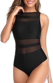 img 1 attached to 👙 Holipick Patchwork Swimsuit: Backless Swimwear for Women's Swimsuits & Cover Ups