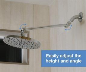 img 1 attached to 🚿 Enhance Your Shower Experience with WaterPoint's Adjustable Shower Arm Extension: High Polished Chrome Finish, 11+ Inch Brass Shower Head Extension Arm