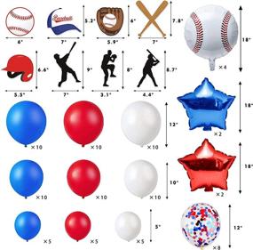 img 2 attached to 🎾 Baseball Balloons Garland Party Decorations Kit Baseball Cutouts Red White Blue Star Balloons Arch Backdrop for Sports Themed Birthday Party Baby Shower Photo Props Supplies+