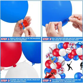 img 1 attached to 🎾 Baseball Balloons Garland Party Decorations Kit Baseball Cutouts Red White Blue Star Balloons Arch Backdrop for Sports Themed Birthday Party Baby Shower Photo Props Supplies+