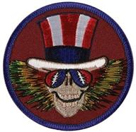 🎩 red uncle sam patch - grateful dead men's wear logo