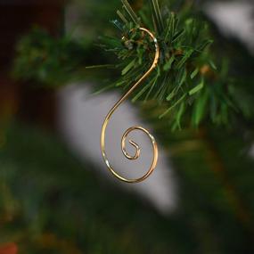 img 2 attached to 🎄 CUALFEC Christmas Ornaments Hooks - 120 Gold Christmas Tree Hangers for Festive Tree Decoration