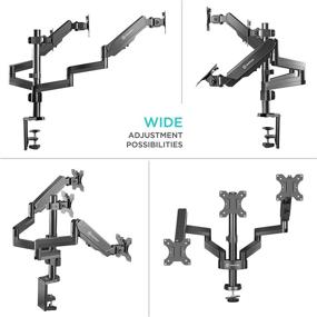 img 3 attached to 💻 ONKRON G280 Black Triple Monitor Desk Mount Stand for LCD LED Screens 13” to 26 Inches, Supports Screens up to 17.6 lbs