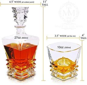 img 1 attached to 🥃 Exquisite Premium Art Deco Whiskey Decanter Set: 27Oz Scotch Decanter with Glasses, Genuine Lead Free Crystal, Stylish Gift Box - Perfect for Bourbon Enthusiasts!